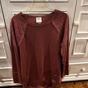 Knox Rose Red Long Sleeve Crew Neck Sweatshirt